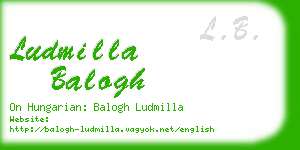 ludmilla balogh business card